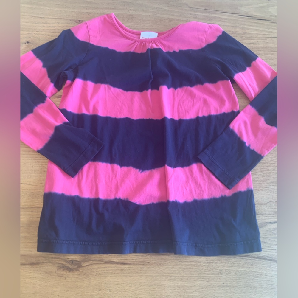 Hanna Andersson Tie Dye‎ Long Sleeve Tee Shirt Pink Blue Girls 8 Preloved